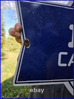 HUGE VINTAGE DODGE CARS & TRUCKS DEPENDABLE SERVICE PORCELAIN SIGN 28x18