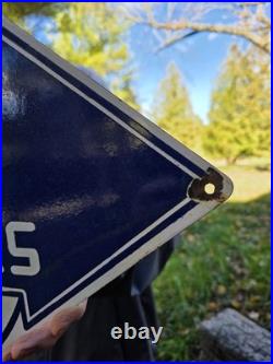 HUGE VINTAGE DODGE CARS & TRUCKS DEPENDABLE SERVICE PORCELAIN SIGN 28x18