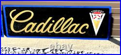 Hand Painted Antique Vintage Old Style Cadillac V Service Station CAR LOT Sign