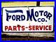 Hand-Painted-Antique-Vintage-Old-Style-FORD-MOTOR-CO-Parts-Service-18x36-Sign-01-kv