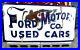 Hand-Painted-Antique-Vintage-Old-Style-FORD-MOTOR-CO-USED-CARS-Gas-18x36-Sign-01-wyzm