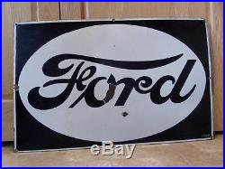 Huge Vintage 1930s Porcelain Ford Dealer Sign Antique Tractor Truck Farm 8490