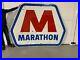 Huge-Vintage-1960-s-Porcelain-Marathon-Gas-Oil-Advertising-Sign-Muscle-Car-Era-01-gev