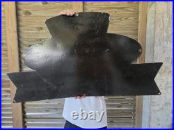 Huge Vintage Your Local Ford Authorized Service Station Porcelain Sign 36 X 20