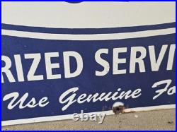 Huge Vintage Your Local Ford Authorized Service Station Porcelain Sign 36 X 20