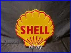 Illuminated Shell Gas Sign Vintage Car Sign Automobilia Gas & Oil