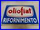 Insegna-Originale-Vintage-Olio-Fiat-Rifornimento-Smaltata-Old-Sign-Porcellain-01-gv