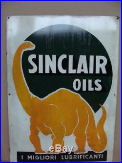 Insegna Sinclair oils lubrificanti old sign vintage per Fiat Lancia Alfa Romeo
