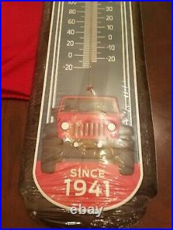 Jeep Since 1941 Vintage Car Wall Hanging Thermometer Sign 27 inches SHIP24HRS