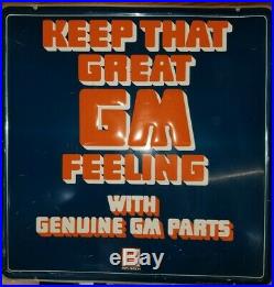 KEEP THAT GREAT GM FEELING vintage sign Stout Industries