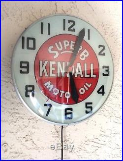 Kendall SuperB Motor Oil Vintage Clock Sign Ford Chevy Buick Pontiac Ratrod Car