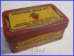 L2893- Vintage Packard Auto 1930 Tin Bulb Kit Oil Can Sign