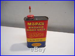 L845- Rare Vintage Mopar Windshield Rubber Sealer Oil Tin Can Sign Chrysler