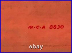 LARGE VinTagE Original MOBIL MOBILGAS Canvas BANNER Sign Gas Oil Car OLD Mancave
