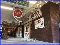 LARGE VinTagE WESTERN AUTO SIGN 20+ FEET LONG Gas Oil PORCELAIN Advertising OLD