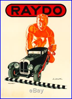 LINEN- ORIGINAL Vintage Advertising Poster RAYDO Automobile CAR Brakes ITALY