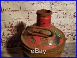 Large Antique Old Vintage Wakefield Castrol Motor Oil Petrol Fuel Tin Can Drum