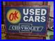 Large-Huge-Vintage-Chevrolet-Ok-Used-Cars-Automobile-3ft-Porcelain-Metal-Sign-01-hl