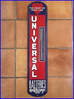Large Universal Batteries Thermometer Vintage 1950s Car Automotive Advertising