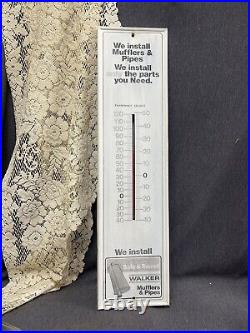 Large VINTAGE WALKER MUFFLERS EXHAUST AUTO PARTS ADVERTISING THERMOMETER 7x28
