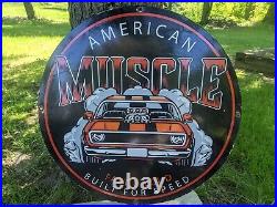 Large Vintage American Muscle Porcelain Car Motor Dealer Sign 30