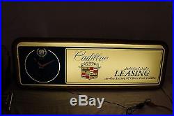 Large Vintage Cadillac Car Dealership Gas Oil 46 Lighted Clock SignWorks