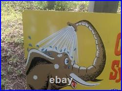 Large Vintage Cooling System Dealer Porcelain Metal Sign Elephant