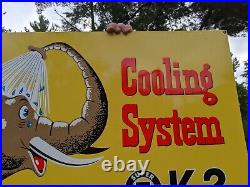 Large Vintage Cooling Systems Ok Chevrolet Trucks Dealer Porcelain Metal Sign Gm