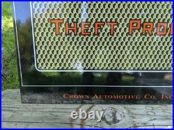 Large Vintage Crown Ratiator Cap Theft Proof Porcelain Enamel Sign 24 X 18