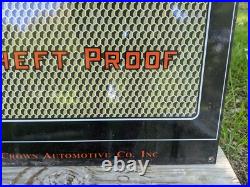 Large Vintage Crown Ratiator Cap Theft Proof Porcelain Enamel Sign 24 X 18