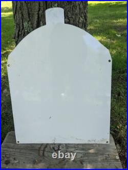 Large Vintage Crown Ratiator Cap Theft Proof Porcelain Enamel Sign 24 X 18
