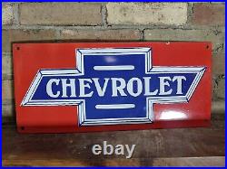 Large Vintage Dealership Car Dealer Metal Porcelain Sign 20 X 9