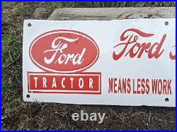 Large Vintage Ford Motor Company Farming Dearborn Porcelain Dealer Sign 30 X 8