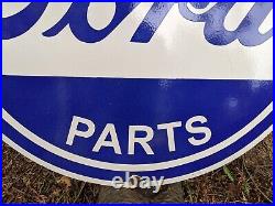 Large Vintage Ford Parts Porcelain Metal Advertising Sign 30