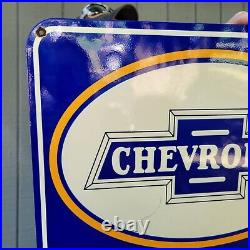 Large Vintage Old Chevrolet Trucks Ac Oil Filters Dealer Porcelain Metal Sign Gm