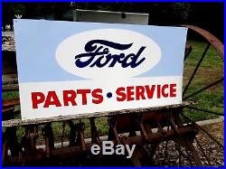 Large Vintage Painted Metal FORD USED CARS Truck Gas Oil 36 X18 Car Lot Sign