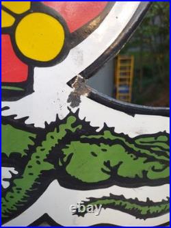 Large Vintage Rat Fink Porcelain Sign Old 30 Ed Roth Hot Rod Auto Gas Engine Ad
