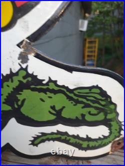 Large Vintage Rat Fink Porcelain Sign Old 30 Ed Roth Hot Rod Auto Gas Engine Ad