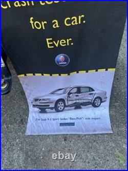 Large Vintage Saab fabric Advertising Banner For Saab enthusiasts/ Collectors
