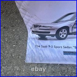Large Vintage Saab fabric Advertising Banner For Saab enthusiasts/ Collectors