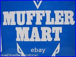 MERIT MUFFLER MART Sign Double Sided Auto Parts Repair Shop Gas Station Ad