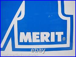 MERIT MUFFLER MART Sign Double Sided Auto Parts Repair Shop Gas Station Ad