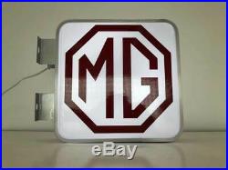 MG Dealership Garage Workshop Vintage Classic Car Illuminated Advertising Sign