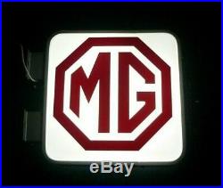 MG Dealership Garage Workshop Vintage Classic Car Illuminated Advertising Sign