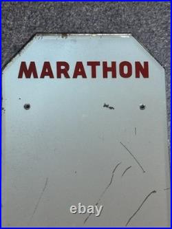 Marathon Oil Mirror Service Station Original Garage Early Auto Gas Sign Vintage