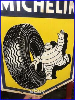 Michelin Tyres Vintage Enamel Sign Michelin Tyres Bibendum Sign Automobilia