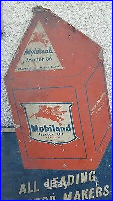 Mobiloil Mobiland sign. Vintage sign. NTO enamel sign. Esso. BP. Castrol. Tractor