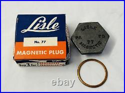 NOS Old Vtg Oil Car Advertising LISLE Magnetic Plug LOT Original Plugs Wit Box