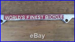 NOS Vintage Schwinn Stingray Krate Bicycle Car License Plate Advertising Frame