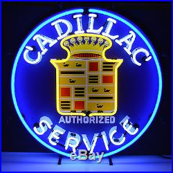Neon Sign GM Vintage Style Cadillac Dealer Chevrolet metal grid 1950's wall lamp